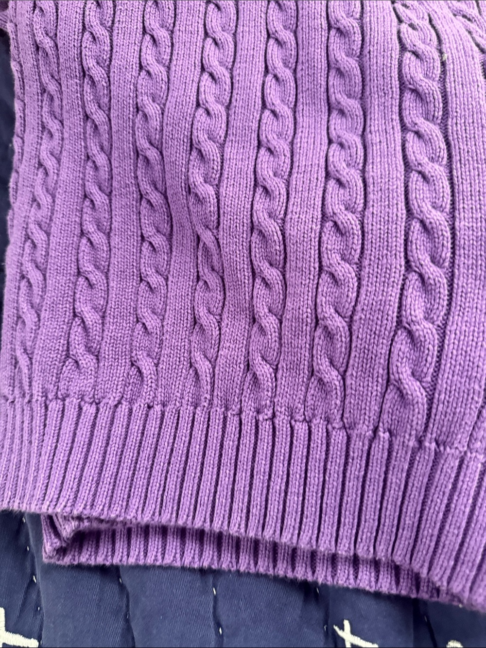 Ralph Lauren Purple Cable-Knit Crewneck Sweater - Picture 8 of 9